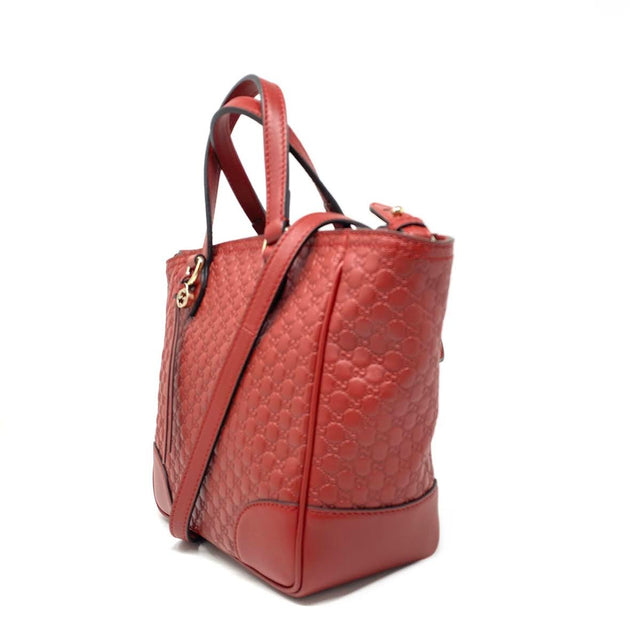 Gucci Bree Tote Microguccissima Small Red in Leather with Silver