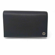 Gucci Beatty Leather Wallet on Chain black