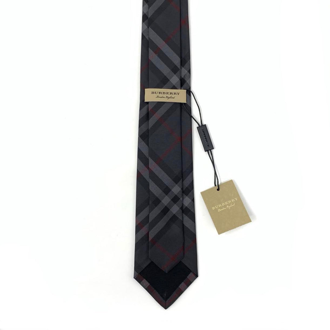 Burberry Silk Check Print Tie w Tags