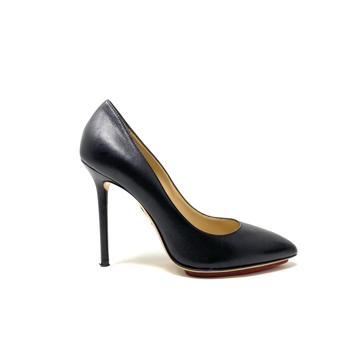 Charlotte Olympia Leather Pointed-Toe Pumps - Size 37