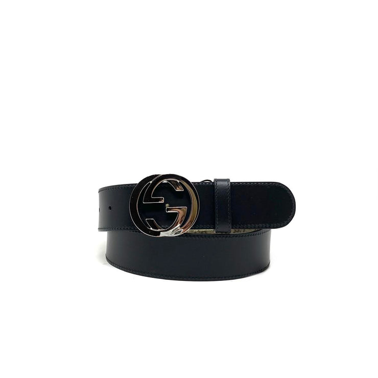 GG Supreme / Black Leather Reversible Belt