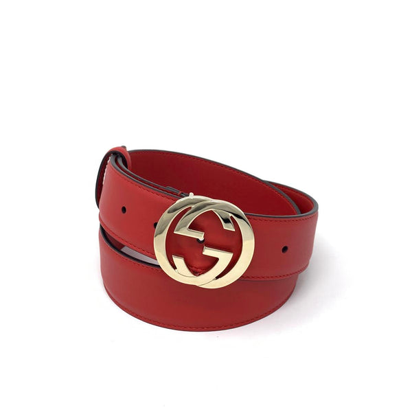 Gucci Interlocking GG Signature Leather Belt - Size 32