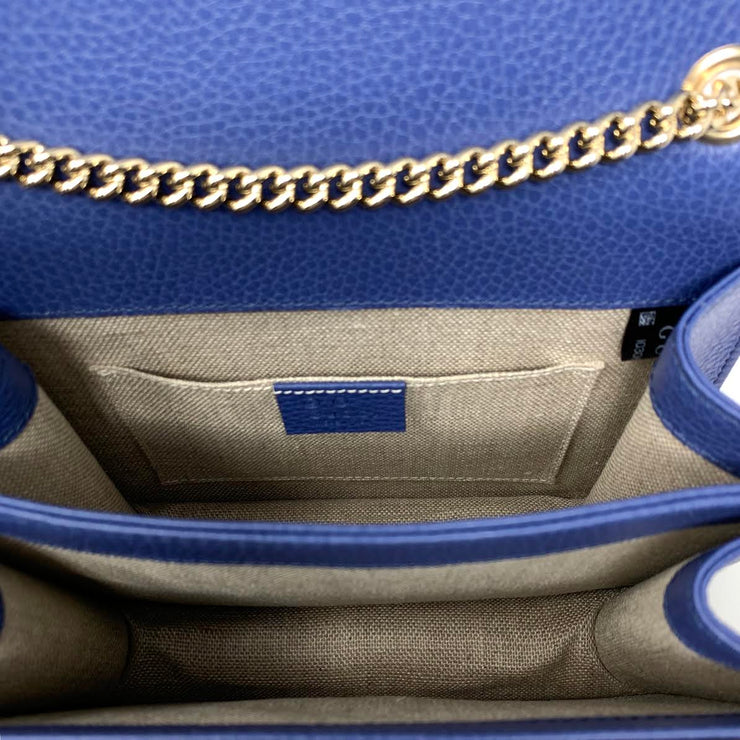 Gucci+Interlocking+G+Shoulder+Bag+Small+Dark+Blue+Leather for sale