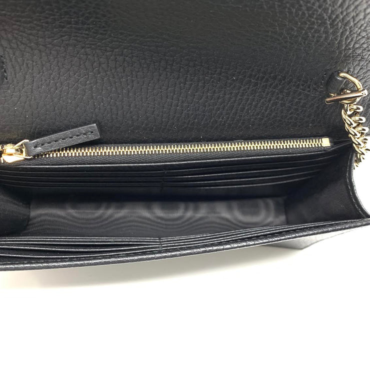 Gucci GG Interlocking Wallet on Chain Crossbody Bag Gray