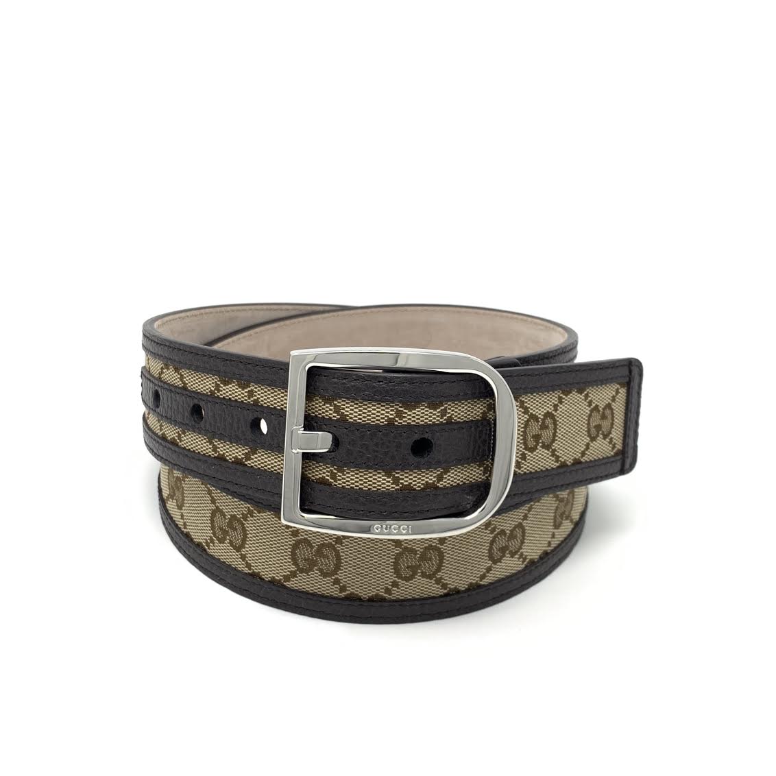 Gucci GG Canvas Leather Belt
