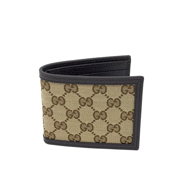 Gucci Beige GG Supreme Canvas and Leather Bifold Wallet Gucci