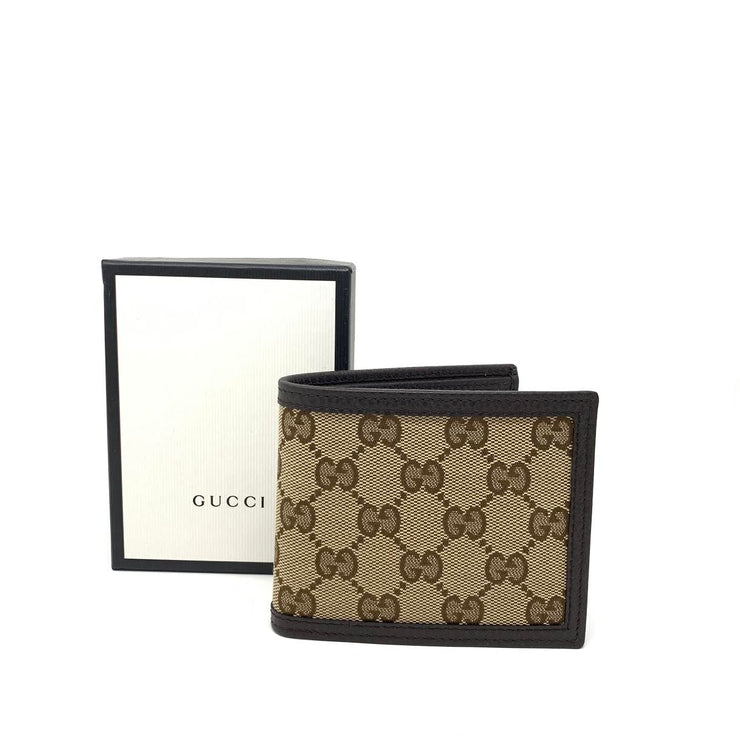 Gucci Brown GG Canvas Bifold Wallet Designer Consignment From Runway With Love