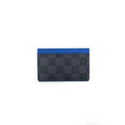 LOUIS VUITTON Damier Graphite Card Holder Blue 413922