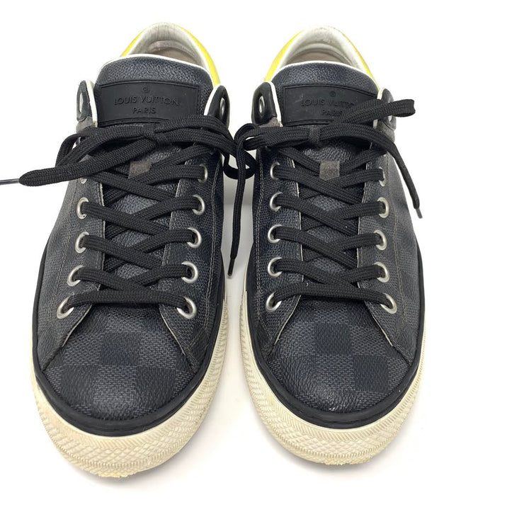 Louis Vuitton Mens Sneakers, Black, 7.5