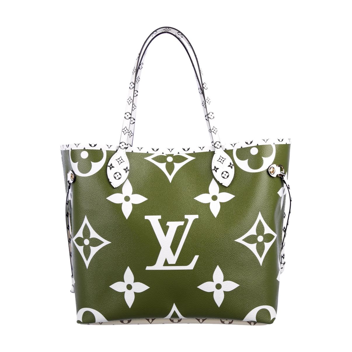 Louis Vuitton Neverfull MM Khaki Green/Beige/Cream for Women