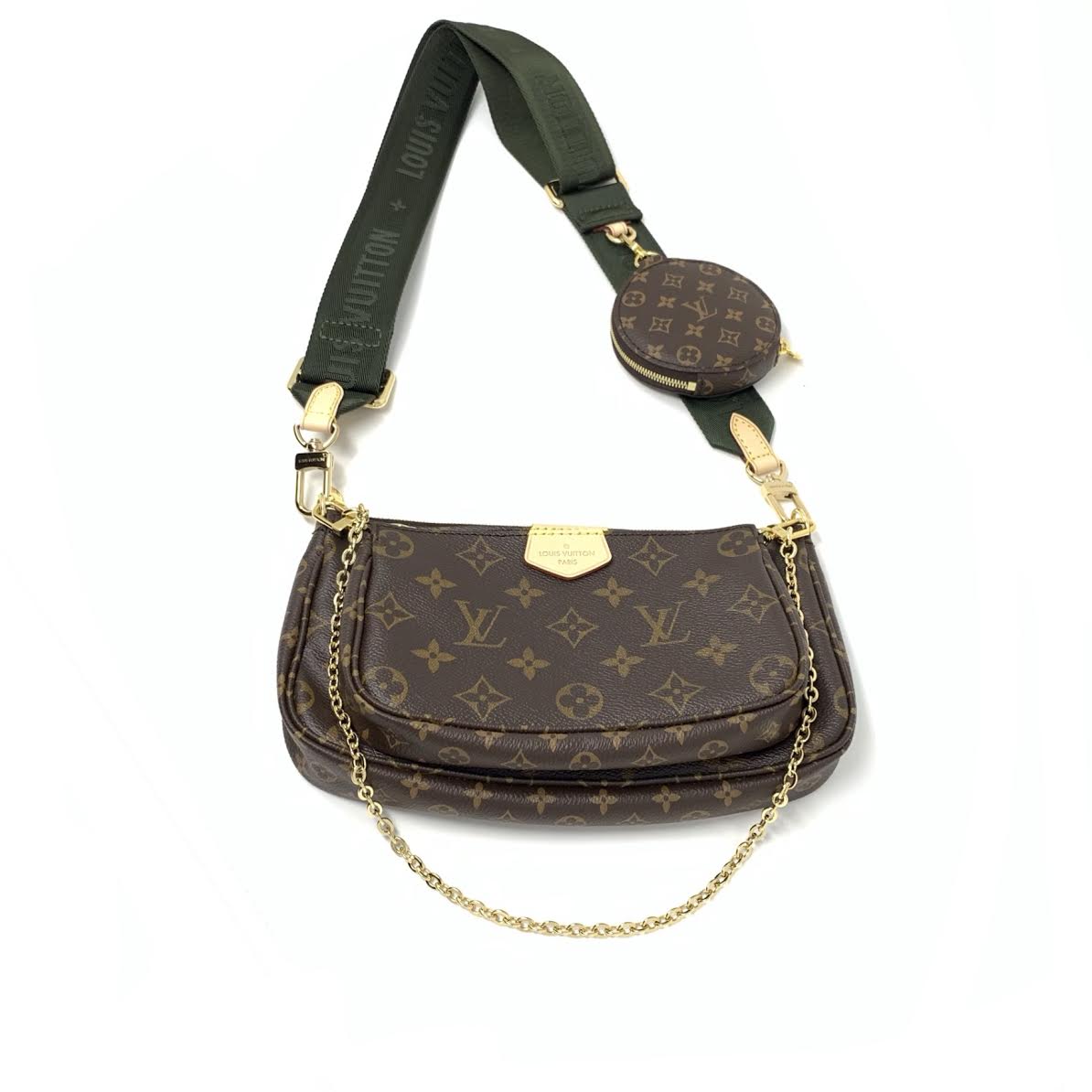 Louis Vuitton Multi-Pochette Accessoires Shoulder Strap & Coin Purse - Green  Bag Accessories, Accessories - LOU803042