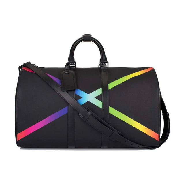 Louis Vuitton Black Taiga Rainbow Keepall Bandouliere 50 w/ Tags