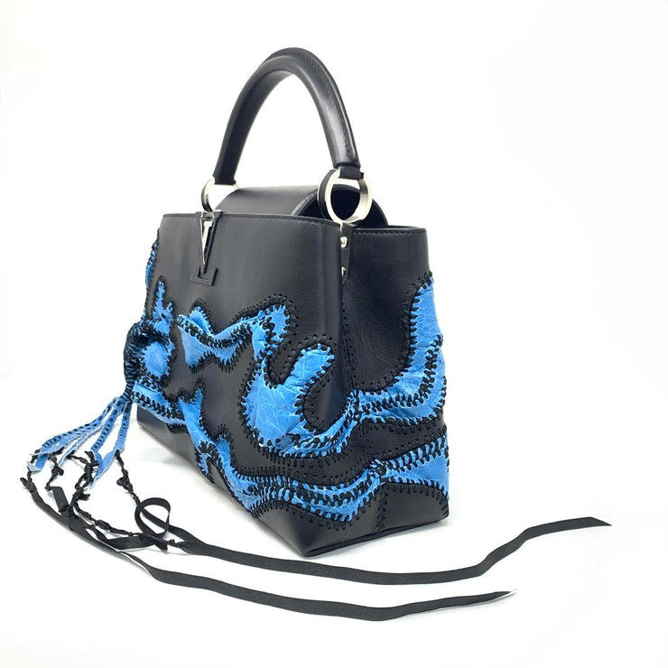 Louis Vuitton ArtyCapucines Nicholas Hlobo PM Black/Blue in  Calfskin/Lambskin Leather with Silver-tone - US