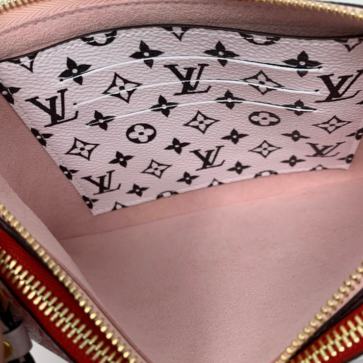 Louis Vuitton Pochette Double Zip Monogram Giant Red/Pink in Coated Canvas  with Gold-tone - GB