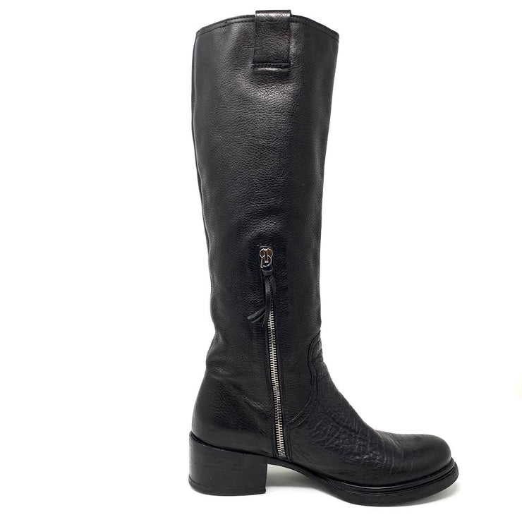 Miu Miu Leather Knee-High Boots - Size 36.5