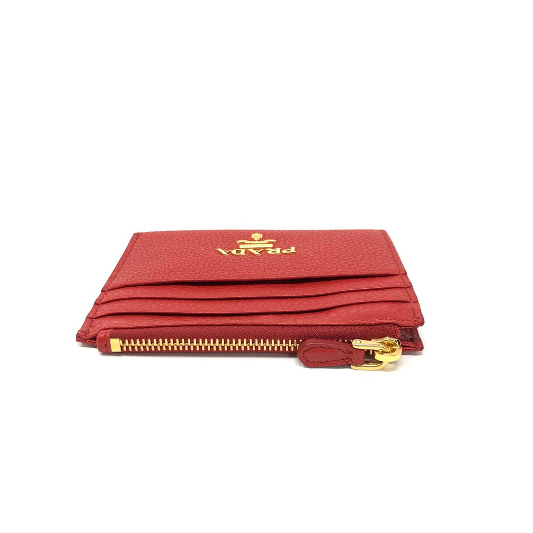 Prada Red Leather Card Holder