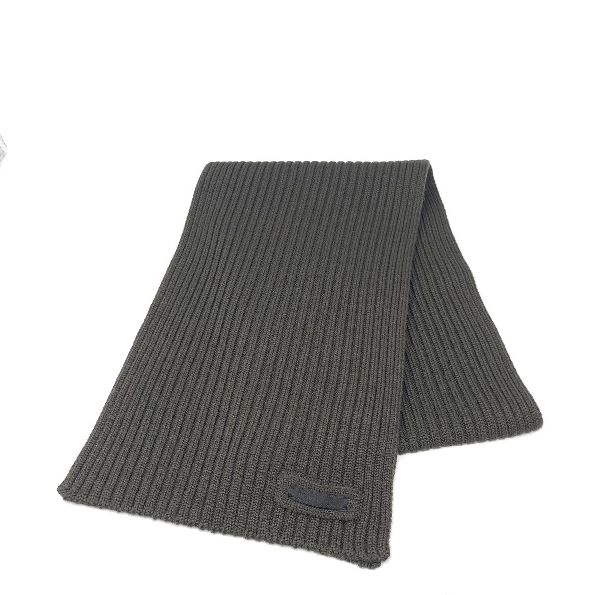 Logo Wool Scarf in Black - Prada