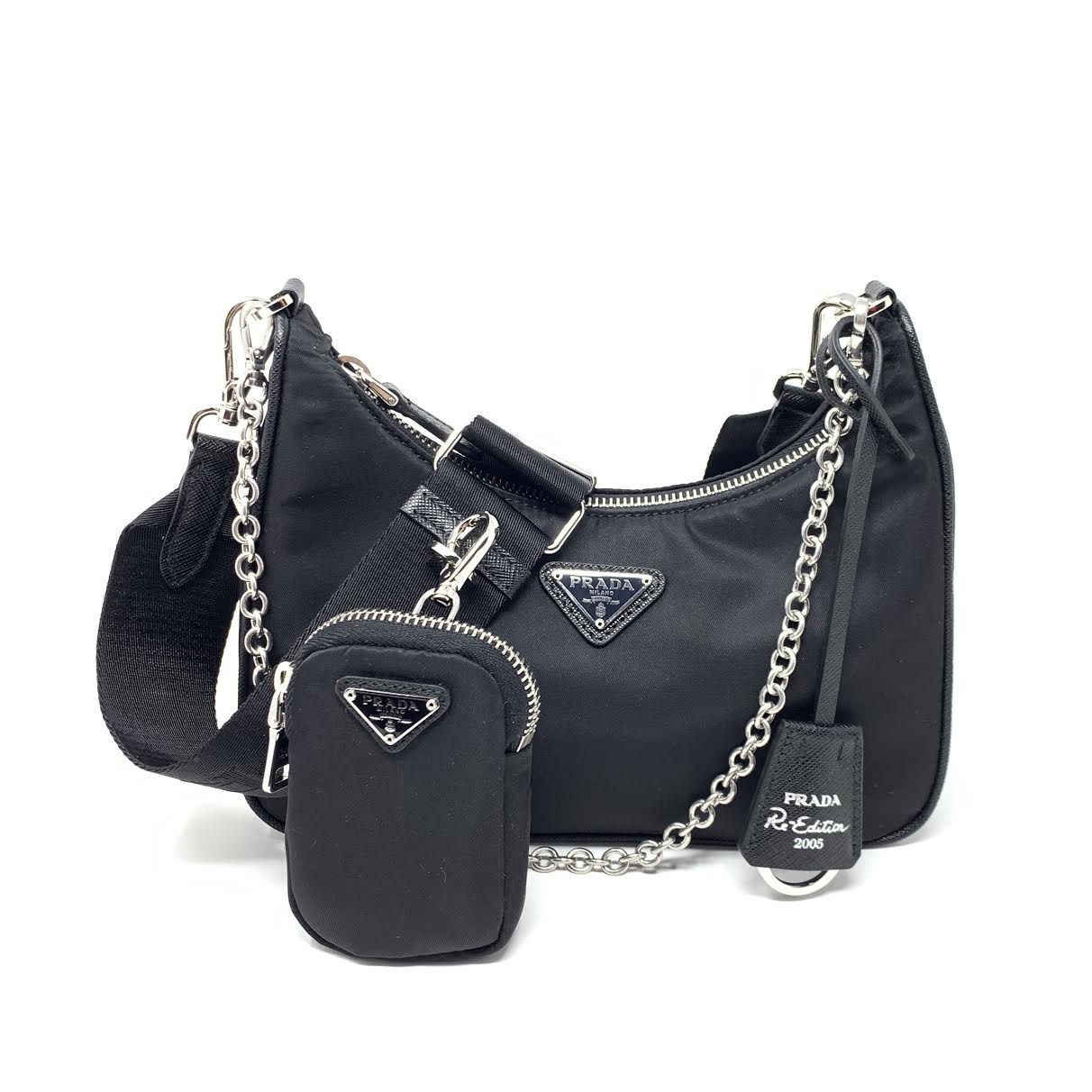 Prada Re-Edition 2005 Shoulder Bag Nylon Black for Women