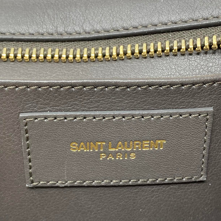 SAINT LAURENT Textured Leather Classic Small Cabas Y Bag Black 94256